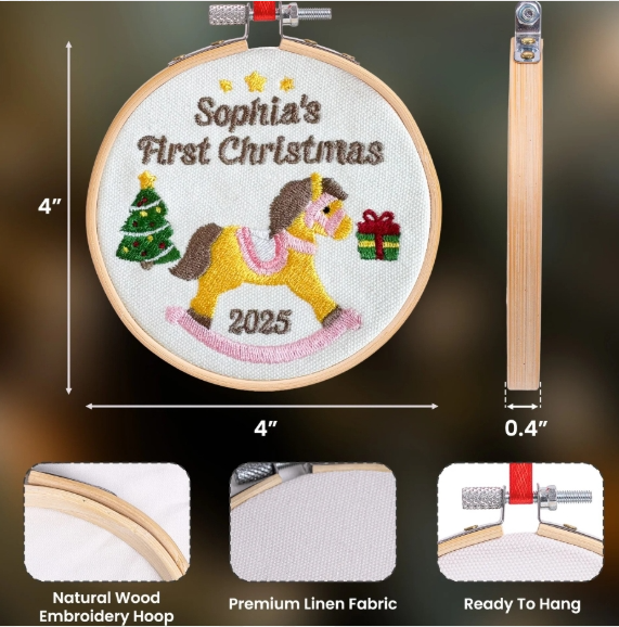 Personalized Embroidery Dog Photo Ornament, Custom Dog Christmas in Hoop, Dog Portrait Gift for Pet Owners