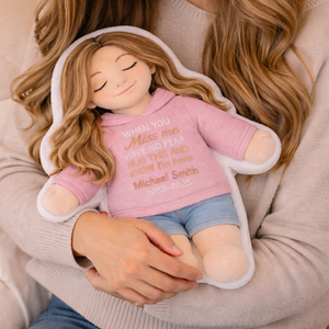 Hug This Pillow And Know I'm Here - Personalized Memorial Premium Faux Fur Pillow