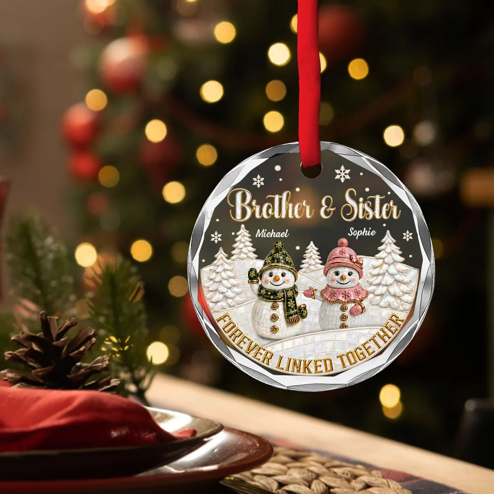 Forever Our Bond - Personalized Glass Ornament