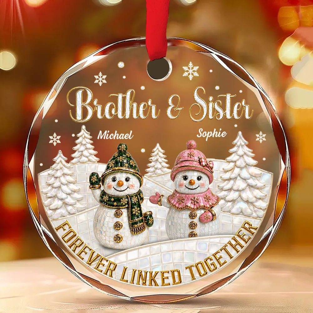 Forever Our Bond - Personalized Glass Ornament