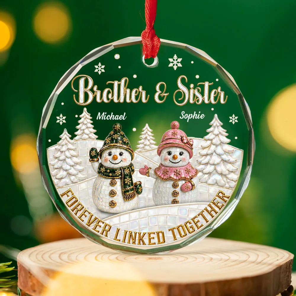 Forever Our Bond - Personalized Glass Ornament