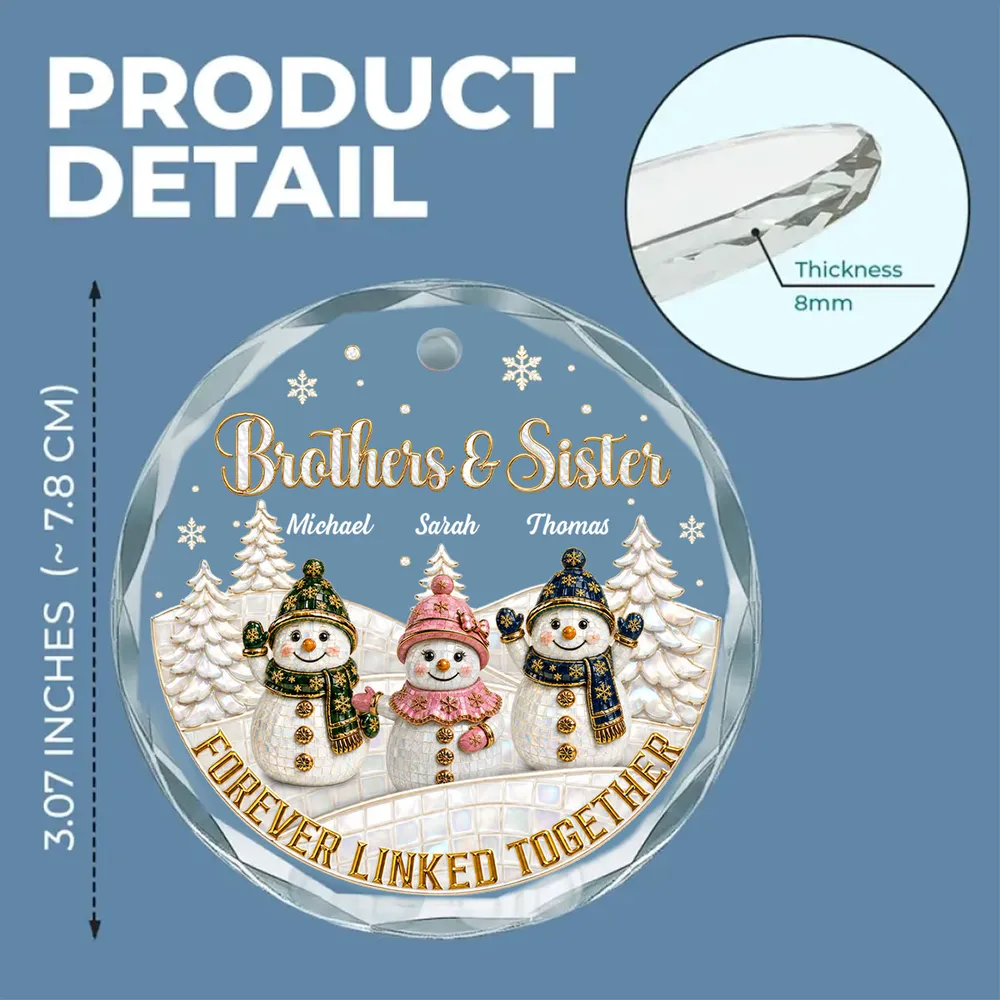 Forever Our Bond - Personalized Glass Ornament