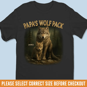 Papa s Wolf Pack - Personalized T-shirt For Father's Day Birthday Gifts For Dad, Grandpa