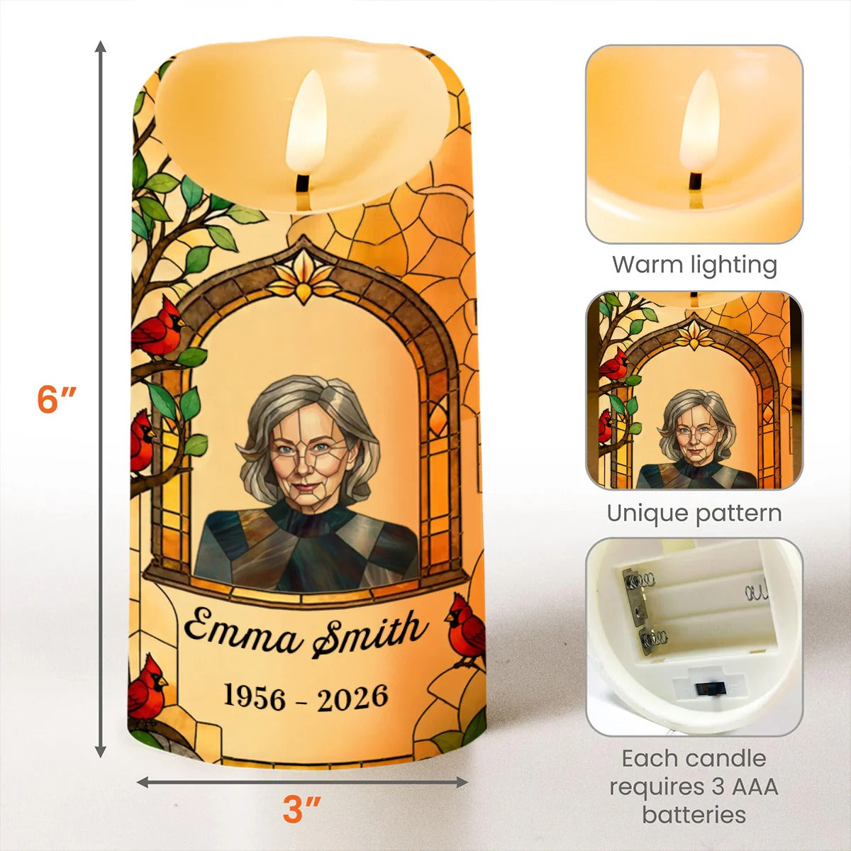 The Moment Your Heart Stopped, Personalized LED Candle, Memorial Gift