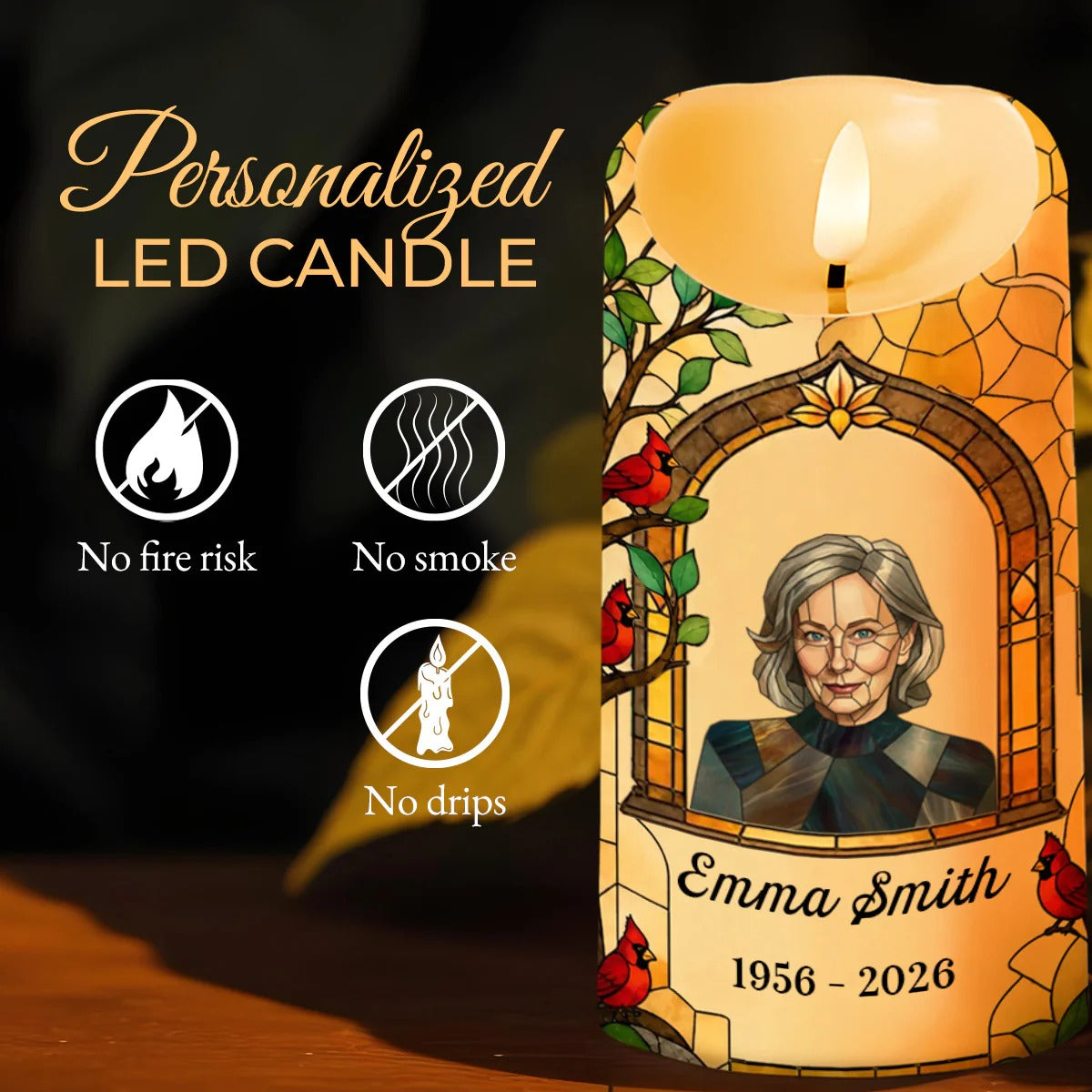 The Moment Your Heart Stopped, Personalized LED Candle, Memorial Gift