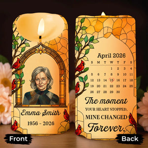 The Moment Your Heart Stopped, Personalized LED Candle, Memorial Gift