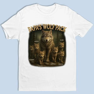 Papa s Wolf Pack - Personalized T-shirt For Father's Day Birthday Gifts For Dad, Grandpa