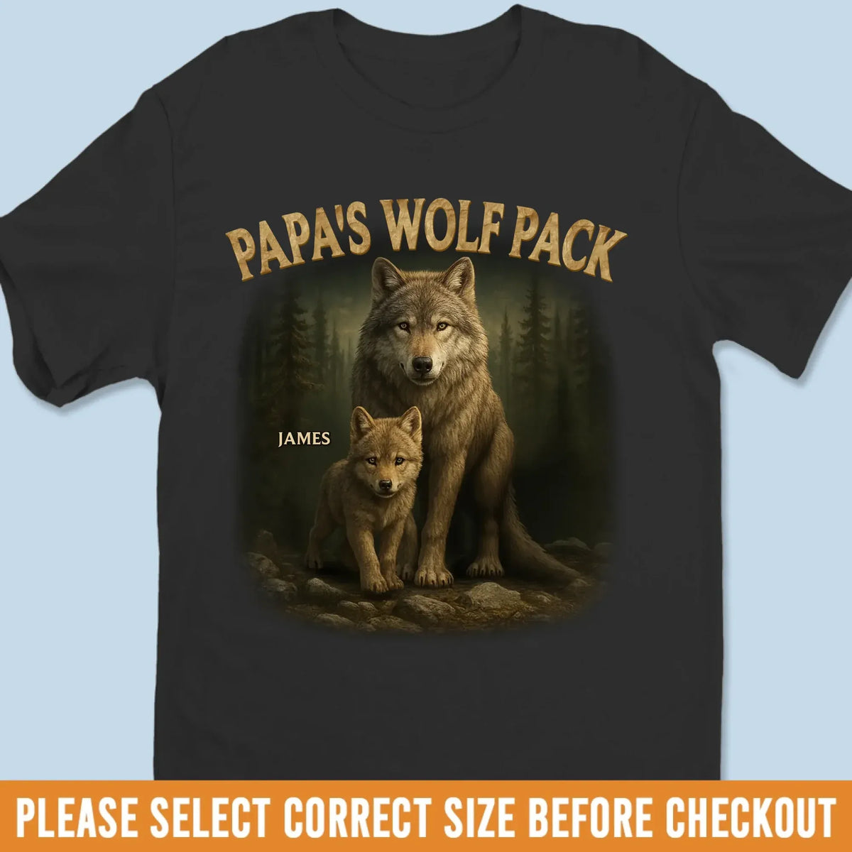Papa s Wolf Pack - Personalized T-shirt For Father's Day Birthday Gifts For Dad, Grandpa