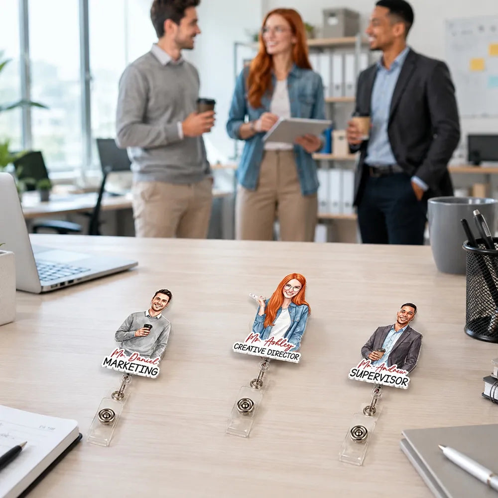 Character Portrait - Personalized Acrylic Badge Reel
