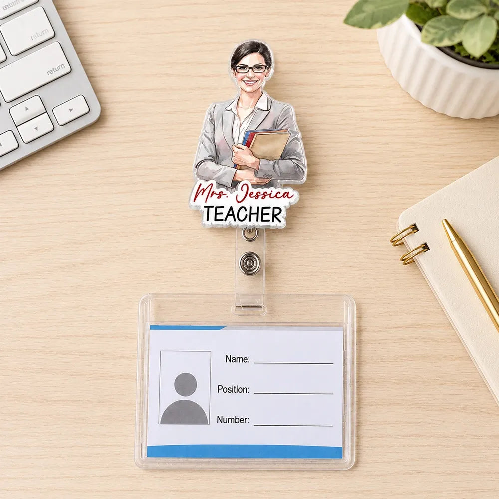 Character Portrait - Personalized Acrylic Badge Reel
