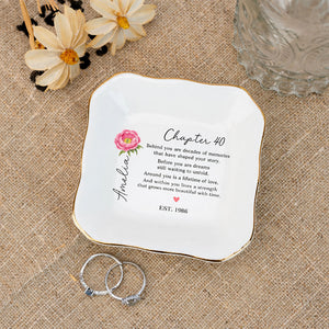 40th Birthday Gift For Women, Custom Birth Flower Ring Dish, Personalized Jewelry Dish, 40th Mom Gift Aunt Gift