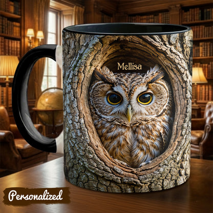Owl Accent Mug Personalized Silent Watcher 2D Print