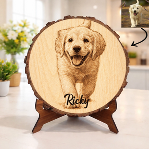 Pet Memorial Plaque - Personalized Dog photo engraved live edge wood slab Custom Pet Tribute k_dd976bce-a07c-415b-b10e-5d2fecd15c44.png