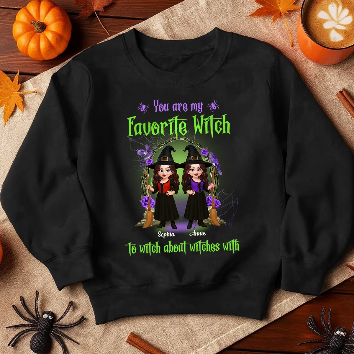Halloween Witch Besties Witch About Witches Matching Personalized Sweatshirt
