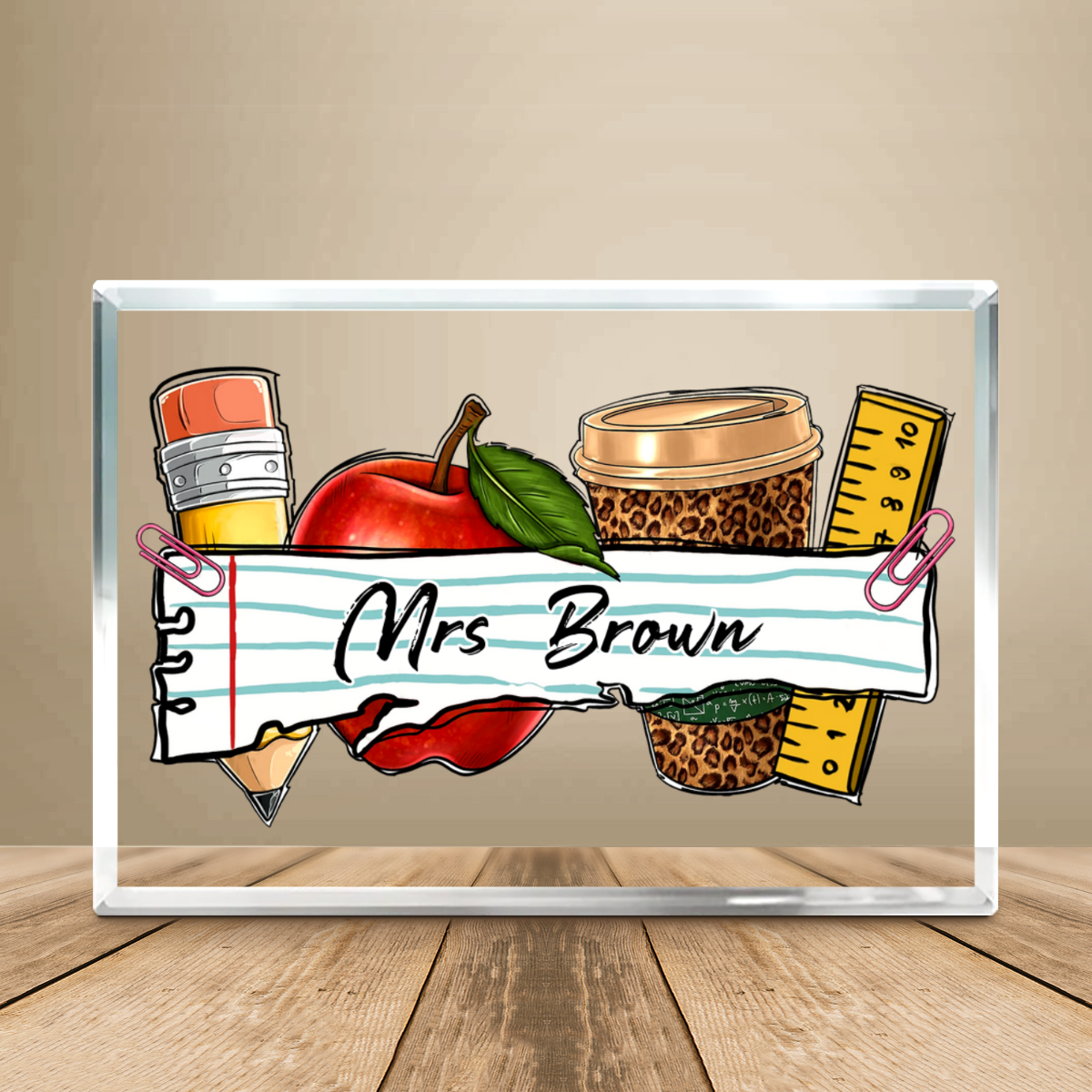 Personalized Teacher Desk Name Plate, Teacher Gift, Custom Teacher Desk Name Acrylic Plaque, Teacher Appreciation Gift