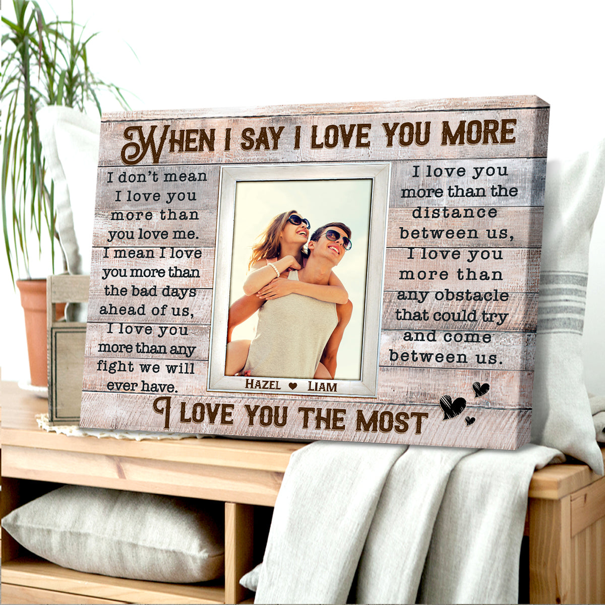 Loving Gift Photo For Couple Custom Poem On Canvas Gift For Couples