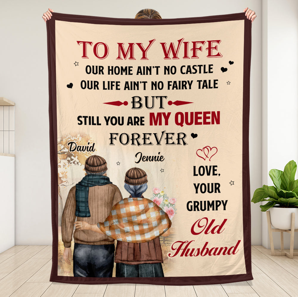 You Are My Queen Forever - Couple Personalized Custom Blanket - Gift For Husband Wife, Anniversary Gift For Wife Christmas Gift For Couple Valentine Day Gift