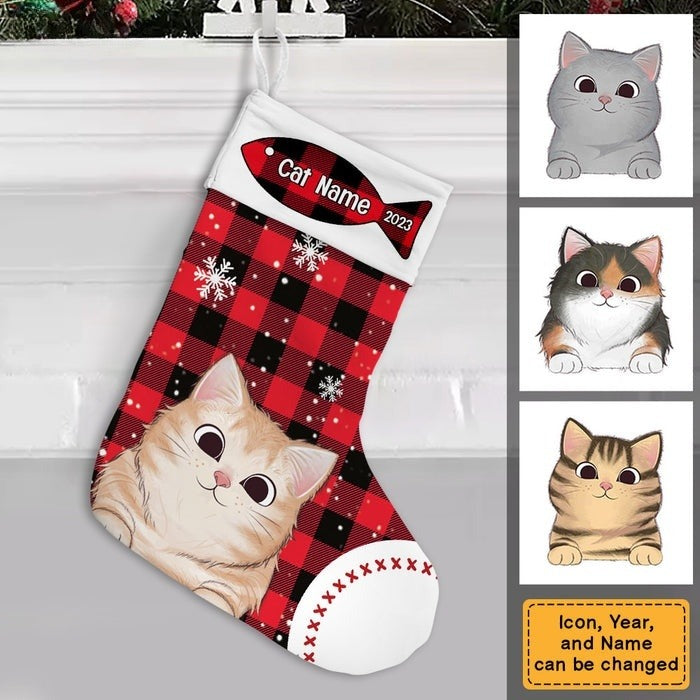 Personalized Christmas Cat Stocking Personalized Cat Breed Christmas Stocking, Cat Christmas Stocking, Custom Kitten Stocking, New Cat Christmas Gift, Holiday Pet Stocking