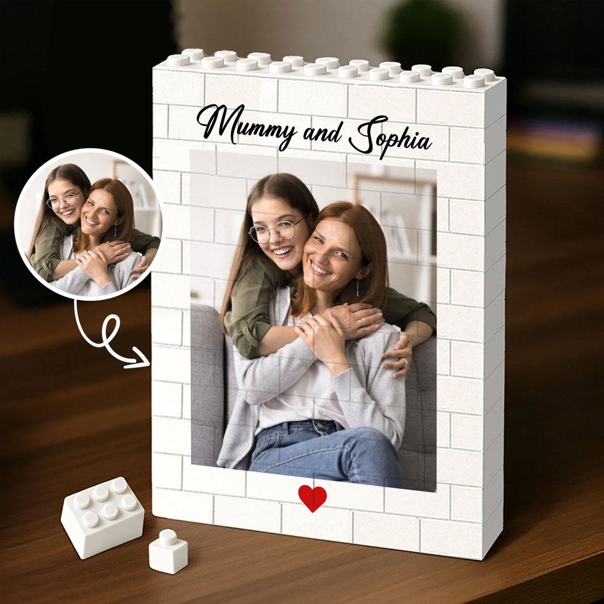 Custom Photo Daddy and Me Building Brick Blocks | Personalized Brick Photo Block Gift for Father s Day