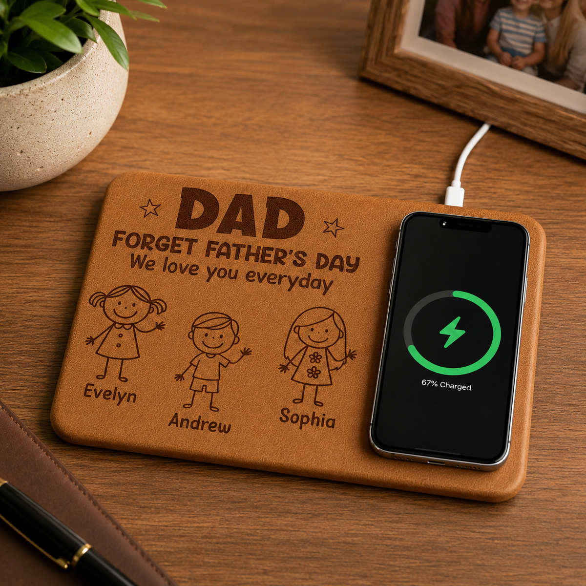Dad We Love You Everyday - Personalized Wireless Charging Mat - Gift For Dad, Grandpa, Father's Day Gift