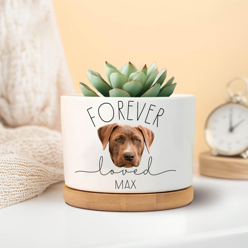 pet memorial plant pots Custom Dog Photo Memorial Planter, Dog Memorial Plant Pot, Loss of Pet