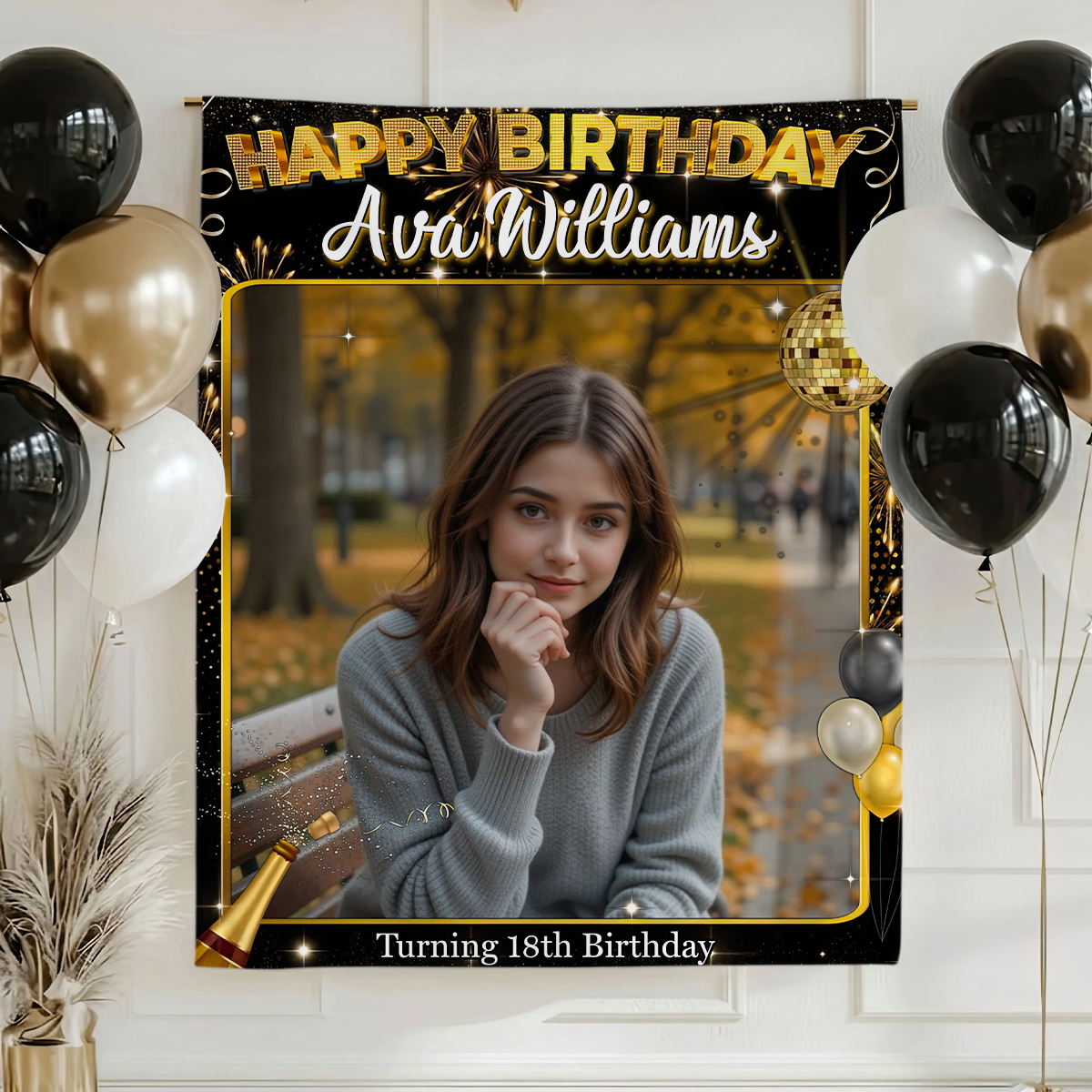 Custom Photo Birthday Backdrop - Personalized Party Backdrop