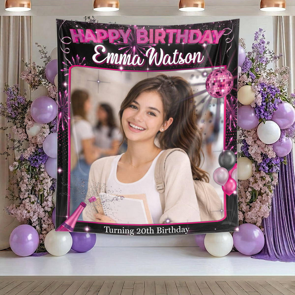Custom Photo Birthday Backdrop - Personalized Party Backdrop