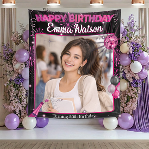 Custom Photo Birthday Backdrop - Personalized Party Backdrop