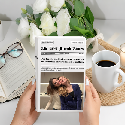 Friendship Newspaper Custom Photo Best Friend Keepsake Gift For Her - Personalized Vase