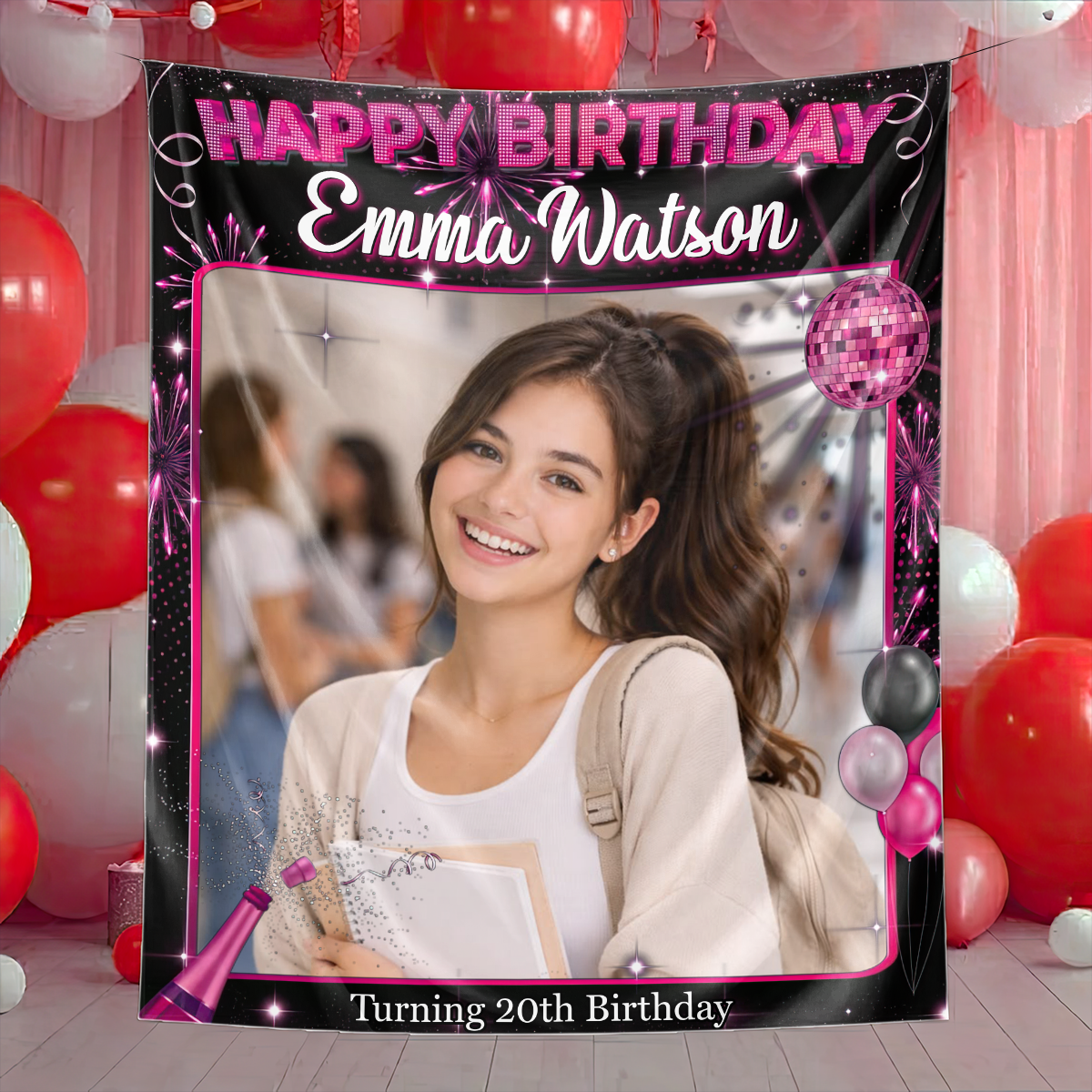 Custom Photo Birthday Backdrop - Personalized Party Backdrop