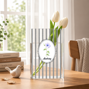 Girly Floral Journal Acrylic Book Vase for Flowers, Transparent Flower Vase for Home Decor