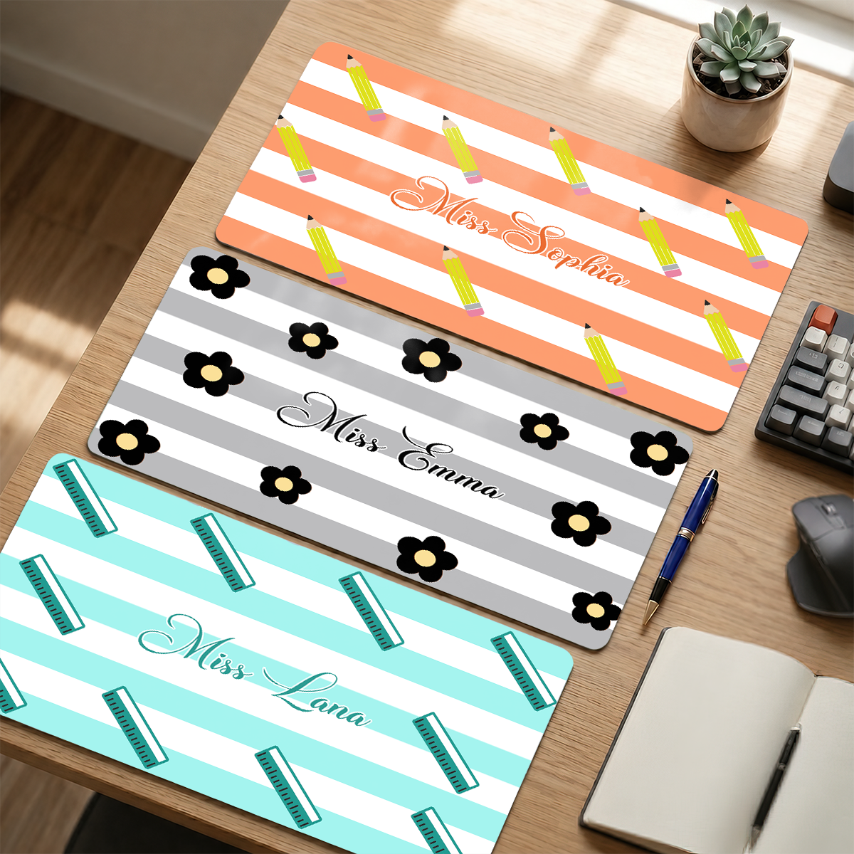 Custom Name For Her, Coworkers, Friends, Teacher - Personalized Desk Mat
