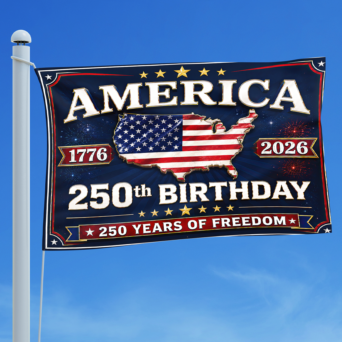 250 Years Birthday America - House Flag United States