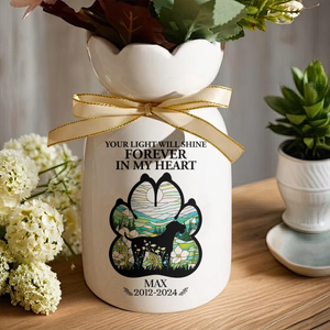 Forever In My Heart Personalized Ribbon Tie Flower Vase