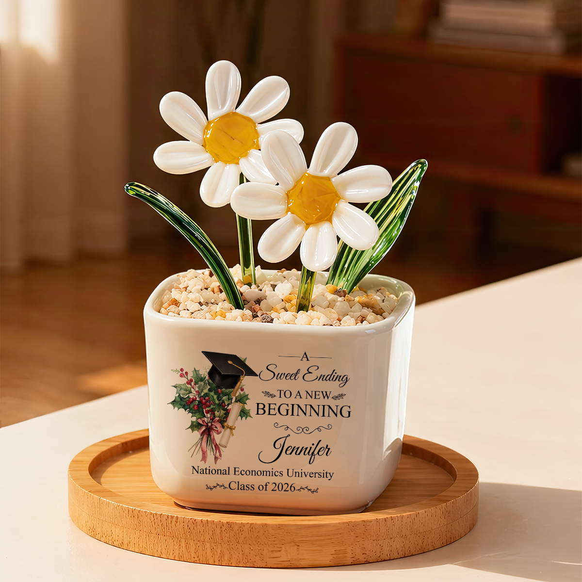 A New Beginning - Personalized Glass Everlasting Flowers