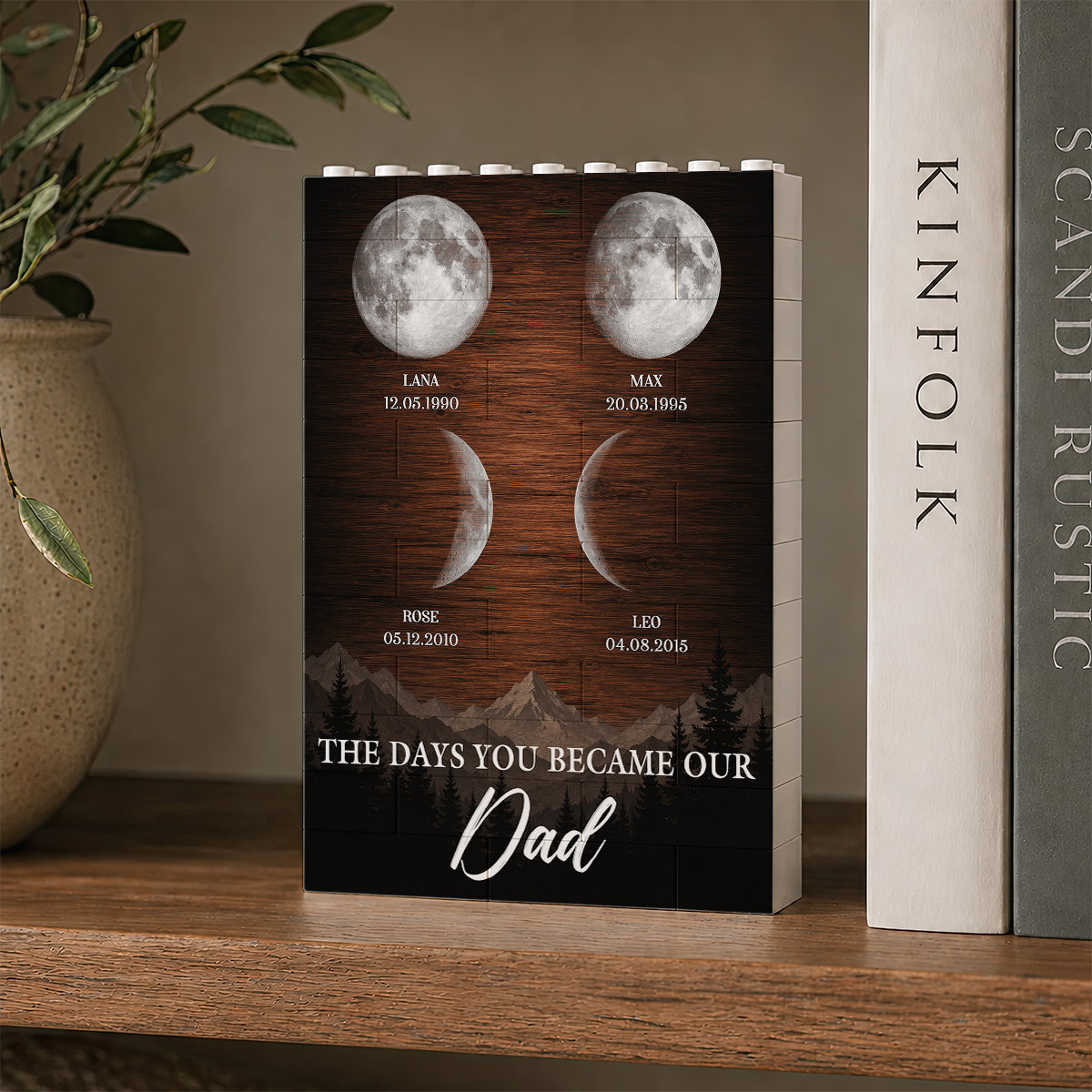 The Day You Became My Dad Personalized Brick Block