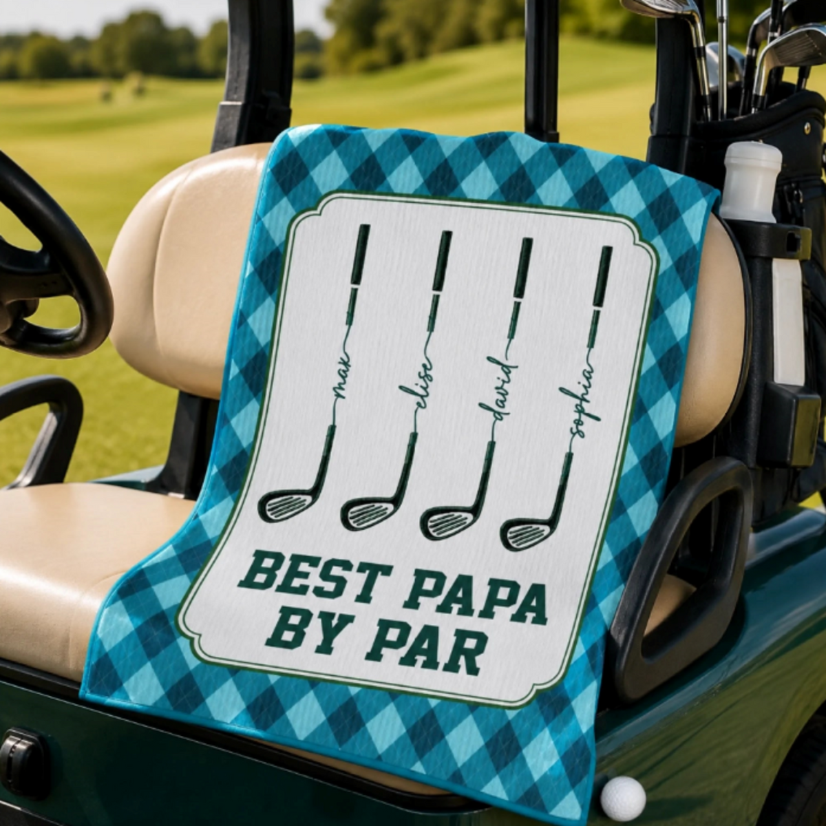 Golf More Worry Less - Custom Golf Towel - Personalized Father's Day Birthday Golf Gifts For Dad, Grandpa