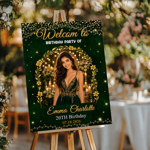 Welcome to Our Wedding Sign Glitter Style - Custom Name and Date Wedding Sign - Welcome Sign