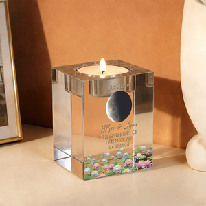 Moon Phase The Beginning Of Our Forever Personalized Crystal Candle Holder