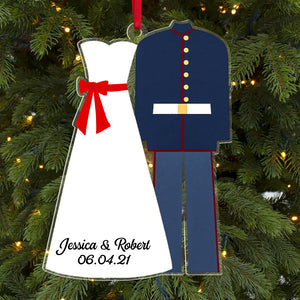 Personalized Military Wedding Ornament, Christmas Tree Decor