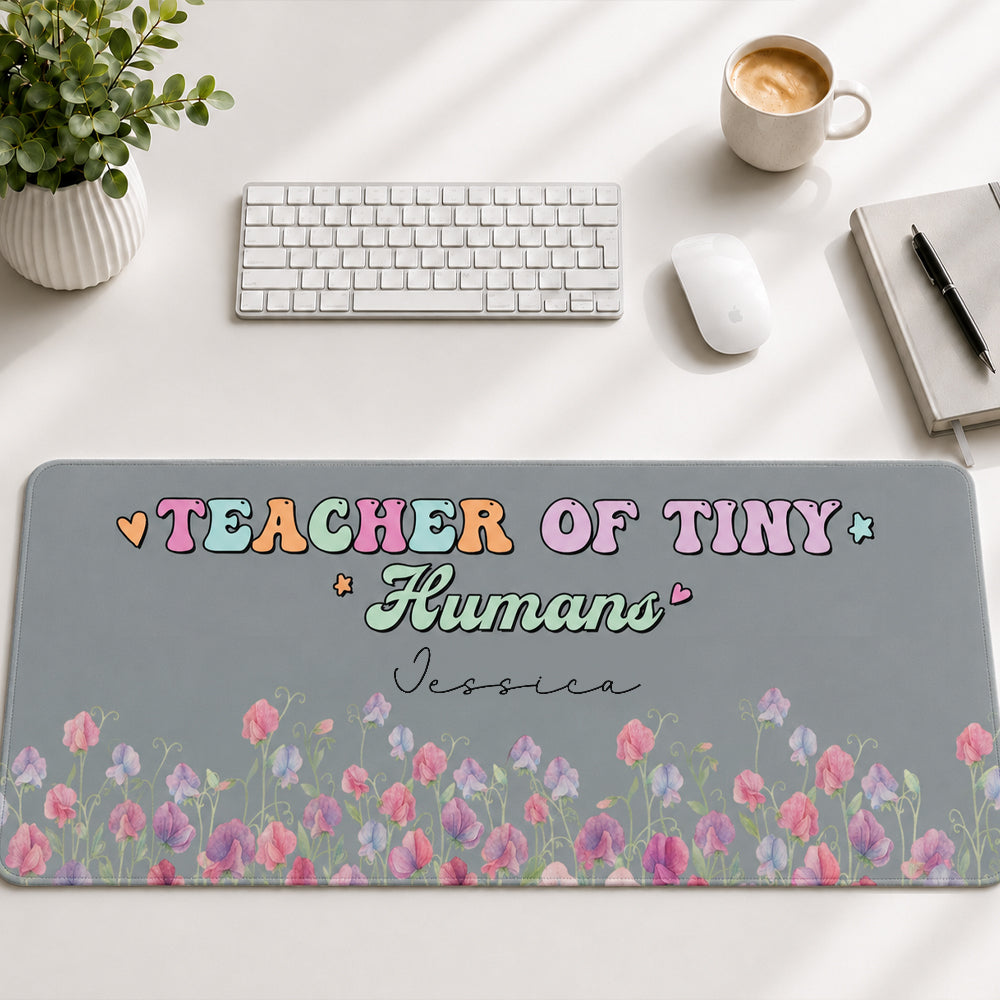 Teacher Of Tiny Humans - Personalized Leather Desk Mat