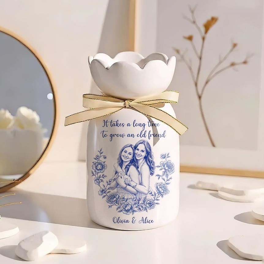 Soul Sisters Personalized Custom Ribbon Tie Flower Vase