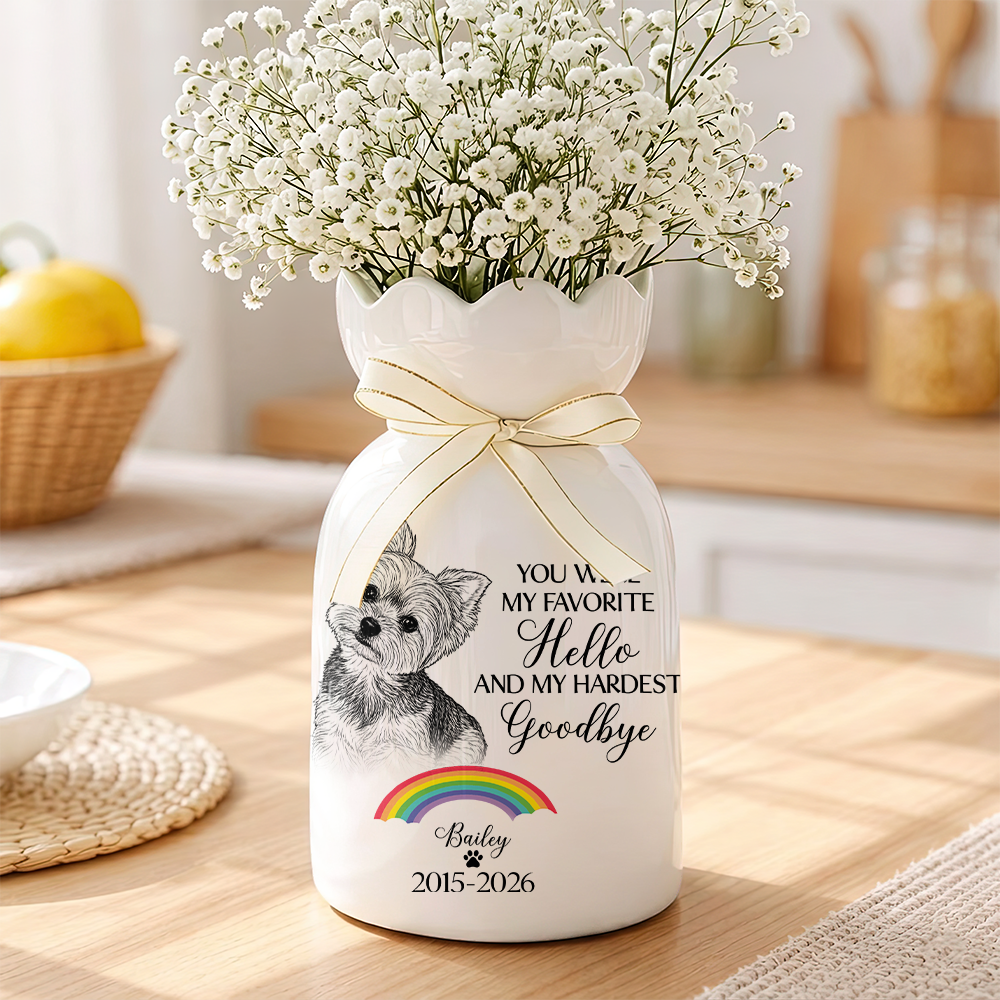 I Crossed The Rainbow Bridge Personalized Flower Vase