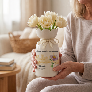 A Sweet Ending To A New Beginning Ribbon Tie Flower Vase