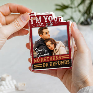 Custom Photo Caricature I'm Yours No Returns Or Refunds Couple - Personalized Building Brick Blocks