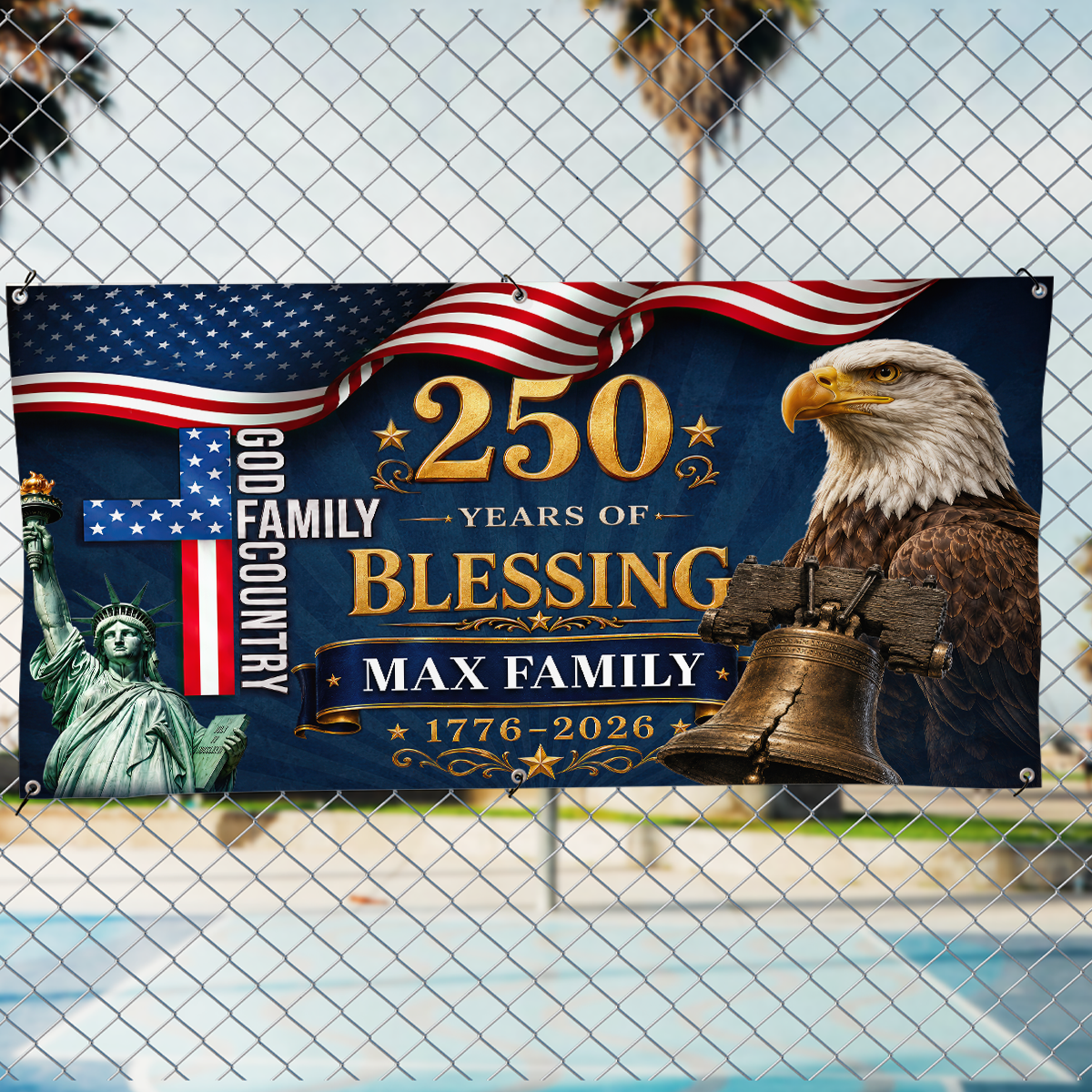 250 Years Of Freedom Decor Blessing - Personalized Banner