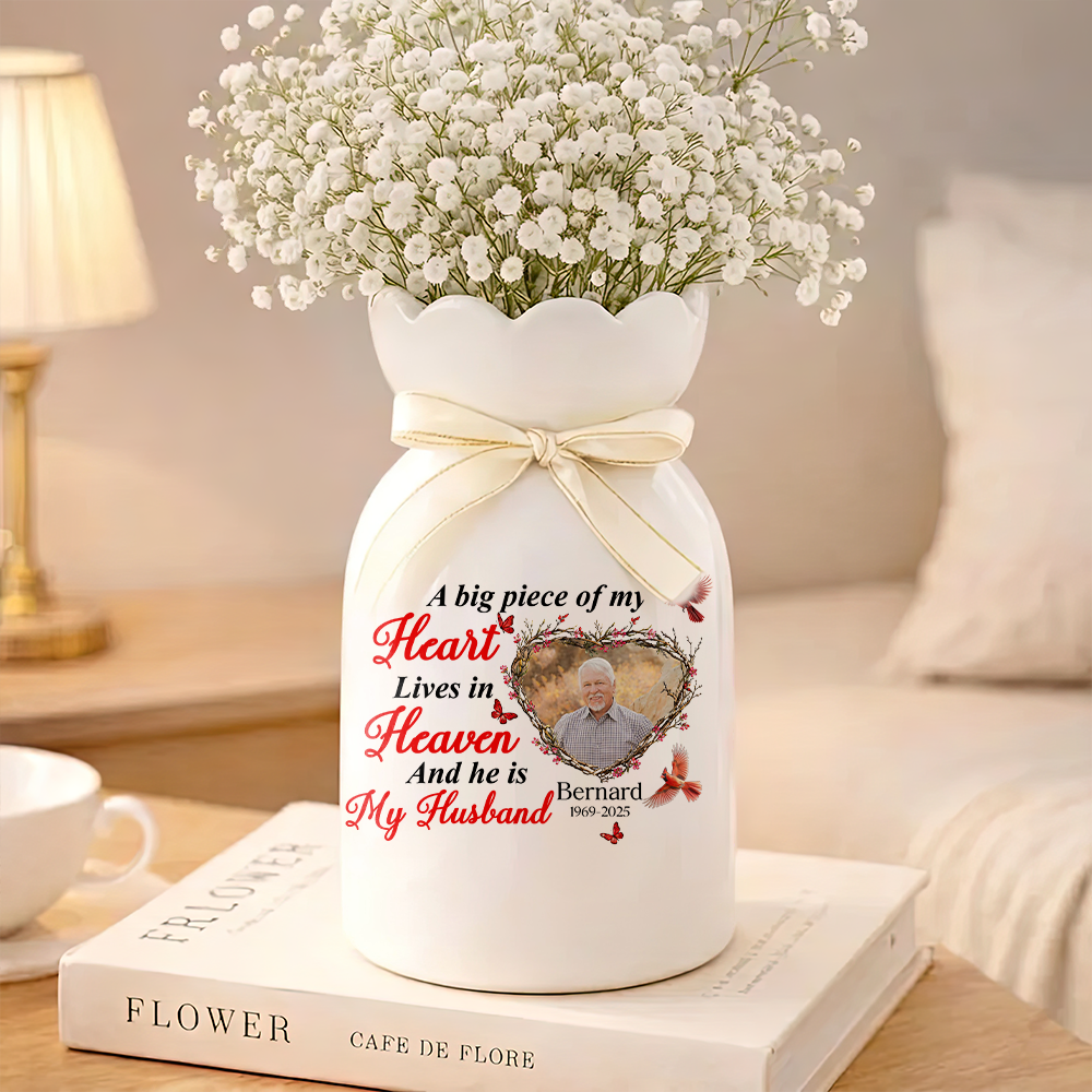 A Piece Of My Heart Photo - Personalized Flower Vase