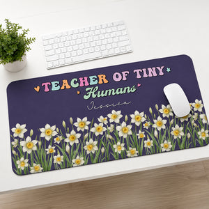 Teacher Of Tiny Humans - Personalized Leather Desk Mat