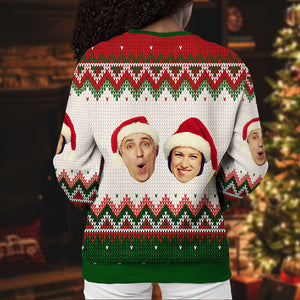 Annoying Each Other Custom Couple Face Ugly Christmas Sweatshirt Gift For Lovers, All-Over-Print Sweatshirt