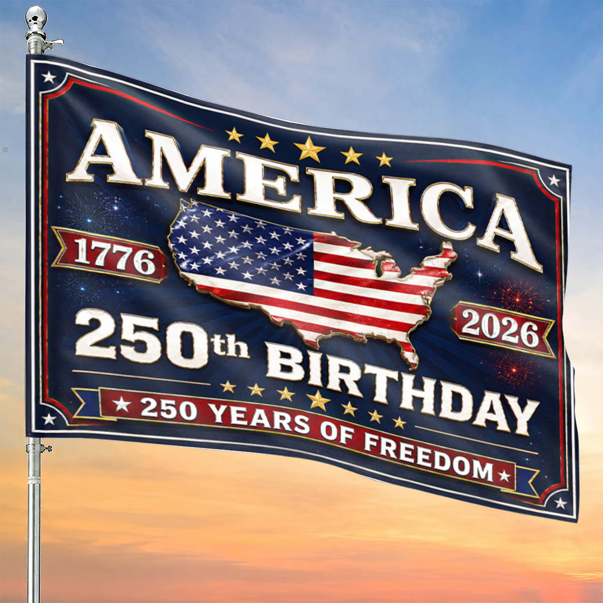 250 Years Birthday America - House Flag United States